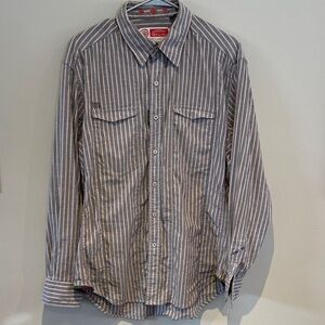 Robert Graham Blue and White Striped Men's Shirt